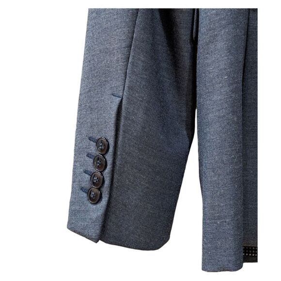 Zara Men's Tuxedo Slim Fit Blue Two Button Blazer Size US 38 - Picture 6 of 9